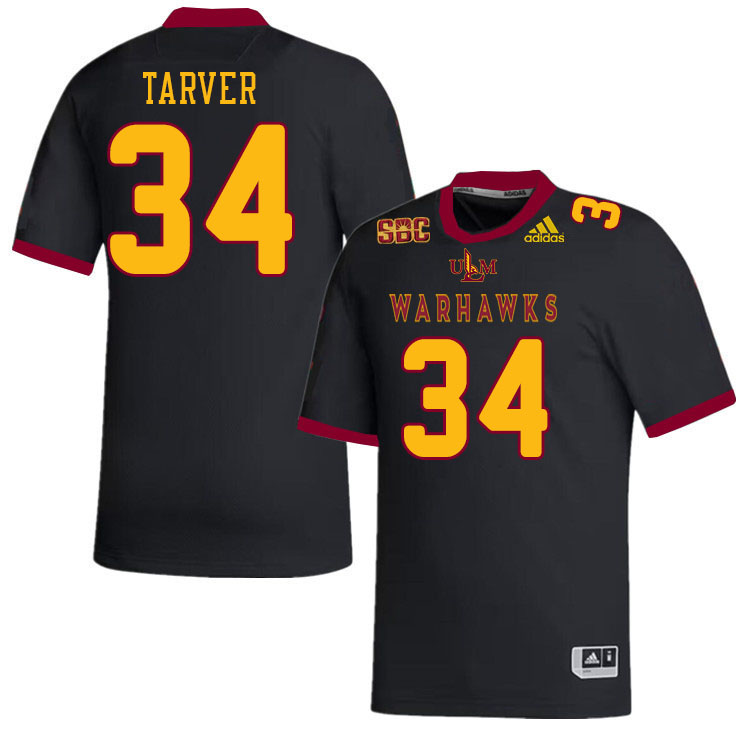 #34 Jayden Tarver Louisiana-Monroe Warhawks College Football Jerseys Stitched-Black